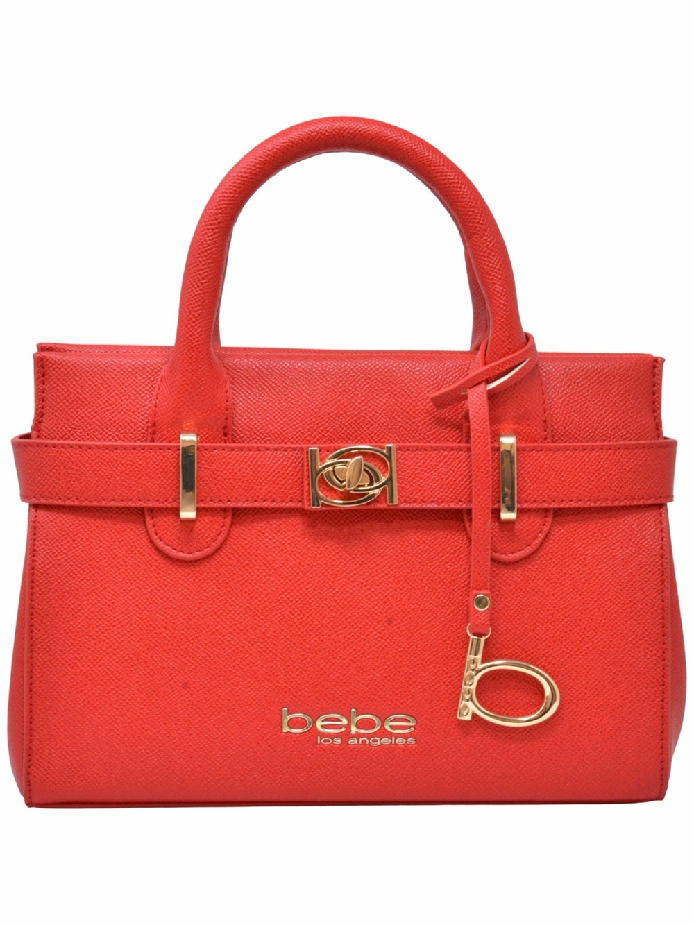 BEBE Evie Small Satchel Bag in Candy Apple Red w FREE MATCHING WALLET